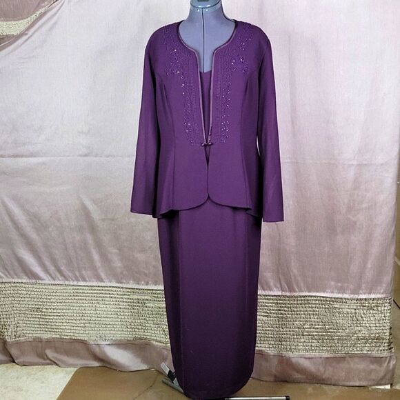 R&M RICHARDS BY KAREN KWONG 2PC Dress and Jacket Evening Wear 12P - Picture 1 of 14